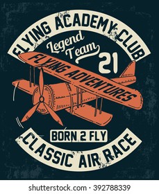 Air racing illustration, vintage artwork, vectors