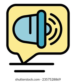 Air Raid alert icon outline vector. Alarm siren. Sign attention color flat