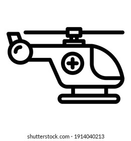 Air rescue helicopter icon. Outline air rescue helicopter vector icon for web design isolated on white background