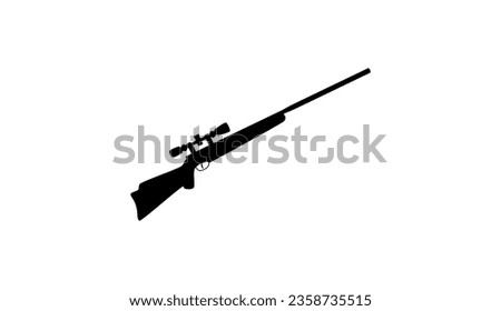 Air rifle with optical sight, high quality vector
