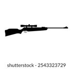 Air Rifle with Scope Silhouette Vector Illustration