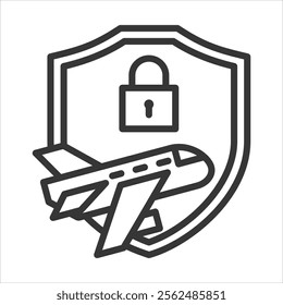 Air Safety Icon Vector Illustration Outline Style