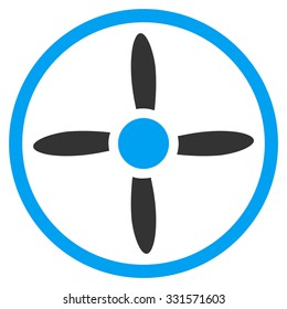 Air Screw vector icon. Style is bicolor flat symbol, blue and gray colors, rounded angles, white background.