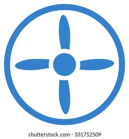 Air Screw vector icon. Style is flat symbol, cobalt color, rounded angles, white background.