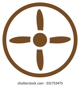 Air Screw vector icon. Style is flat symbol, brown color, rounded angles, white background.