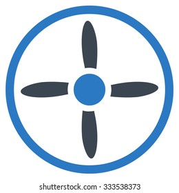 Air Screw vector icon. Style is bicolor flat symbol, smooth blue colors, rounded angles, white background.