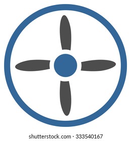 Air Screw vector icon. Style is bicolor flat symbol, cobalt and gray colors, rounded angles, white background.