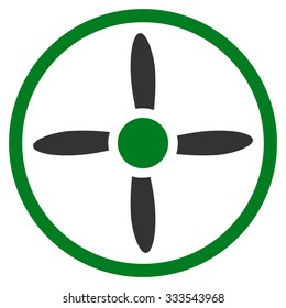 Air Screw vector icon. Style is bicolor flat symbol, green and gray colors, rounded angles, white background.