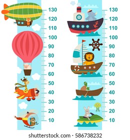 air and sea transport height measure  - vector illustration, eps