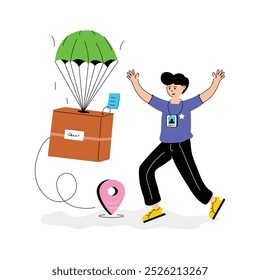 Air shipping, air delivery vector illustration