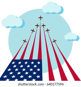 Air show for celebrate the national day of USA celebration