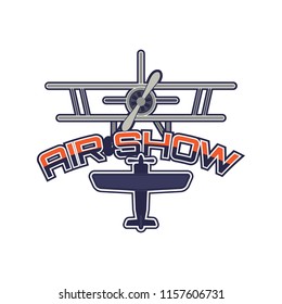 air show logo isolated on white background. vector illustration