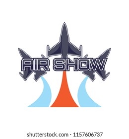 air show logo isolated on white background. vector illustration