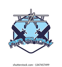 air show logo isolated on white bckground. vector illustration