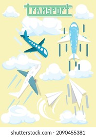air and sky transport symbol illustration