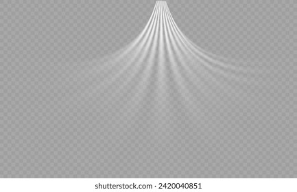 Air, smoke or wind motion effect isolated on a see-through background. Realistic illustration of abstract dust flows, scratch lines or wind flows in vector format.