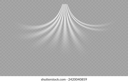 Air, smoke or wind motion effect isolated on a see-through background. Realistic illustration of abstract dust flows, scratch lines or wind flows in vector format.