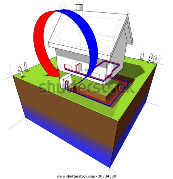 Air Source Heat Pump Diagram Stock Vector (royalty Free) 80304538