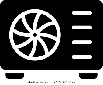 Luftquelle Wärmepumpe Symbol, Illustration, Vektor