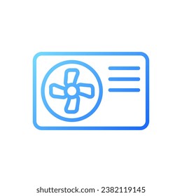 Air source heat pump pixel perfect gradient linear vector icon. Heating and cooling appliance. Device for home, office. Thin line color symbol. Modern style pictogram. Vector isolated outline drawing