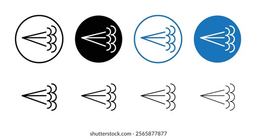 Air spray cloud icon Black and white outline vector