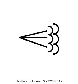 Air spray cloud icon Black and white outline vector