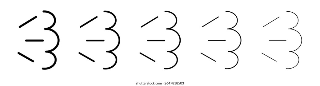 Luftspray, Wolke Symbol, einzelne Vektorgrafik auf weißem Hintergrund, Set
