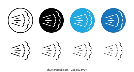 Air spray cloud icon linear logo isolated