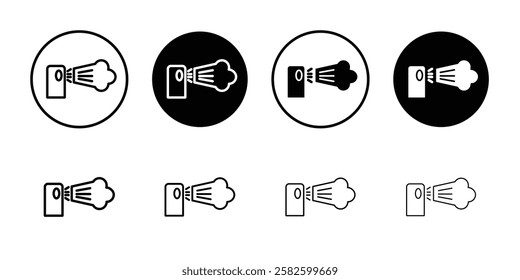 Air spray cloud icon Outline thin set pack series