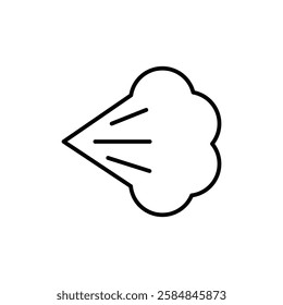 Air spray cloud icon Thin line art isolated