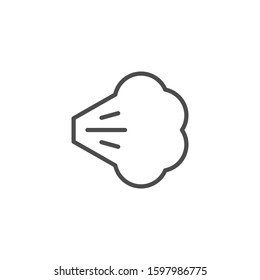 Air spray cloud line outline icon