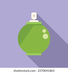 Air spray icon flat vector. Deodorant bottle. Fresh aerosol