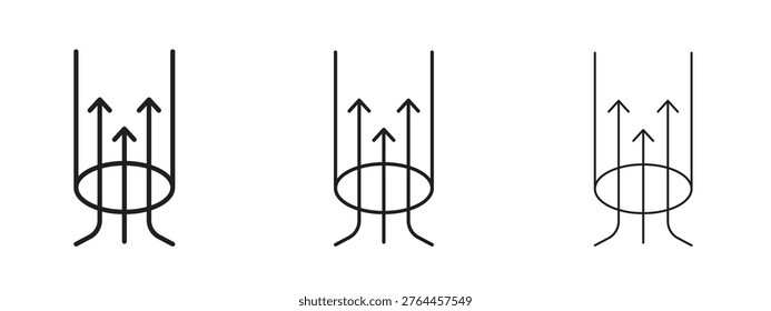 Air suction icon. black strokes lines vector pack for graphic work