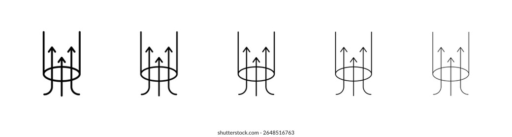Icono de succión de aire llenado concepto de señal plana para el Diseño web.