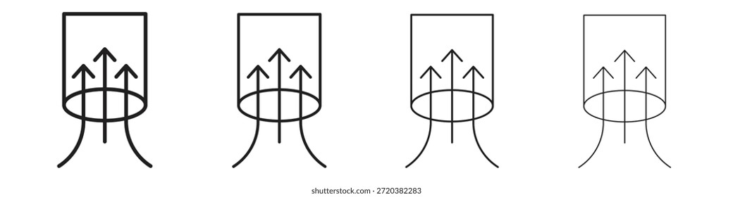 Conjunto de ícones de sução de ar, Ilustração, Preto