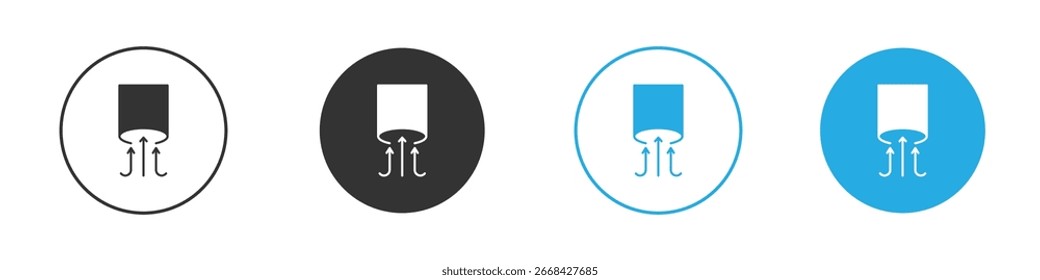 Estilo sólido ícone de sução de ar. Ilustração de vetor plano.