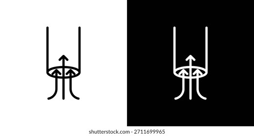 Air suction icon symbol in thin line, outline and stroke style for apps