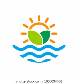 Air Sun Leaf Water Wind Logo Icon