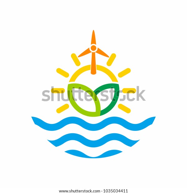 Air Sun Leaf Water Wind Logo Stock Vector (Royalty Free) 1035034411 ...