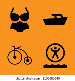 air, sunset, white and adventure icons set. Vector illustration for web and design