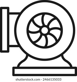 Air supply and exhaust air supply fan icon. Outdoor ducting applications illustration.