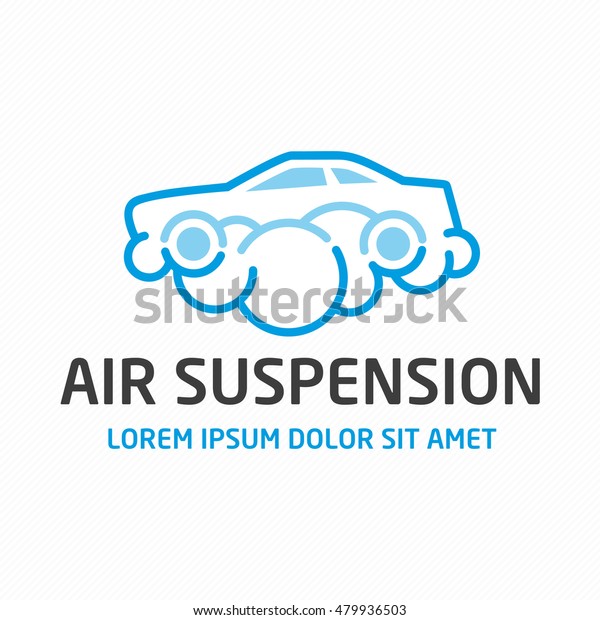 Air suspension logo. Car Maintenance, repair or\
sale of spare parts concept. Universal emblem template automobiles\
themes.