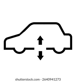 air suspension warning light car indicator of inflation issue black silhouette