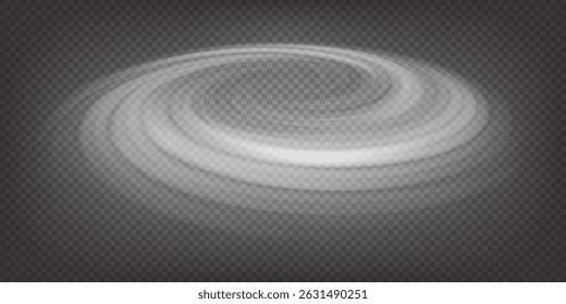 Air swirl effect. Rotating tornado in perspective distortion. Portal vortex. Fresh wind flow. Cyclone rotation. Smoke whirlpool. Vector illustration