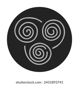 Air symbols in black circle .element of nature . air power symbol