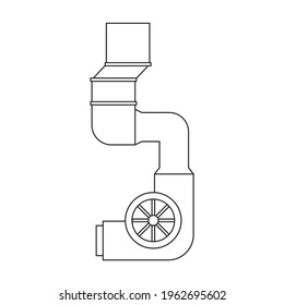 Icono de contorno vectorial del sistema aéreo. Vector de la ventilación del sistema, sobre fondo blanco. Icono de ilustración de contorno aislado de ventilación de aire.
