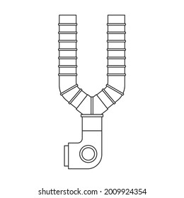 Air system vector outline icon. Vector illustration system ventilation, on white background. Isolated outline illustration icon of air ventilation.
