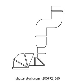 Vektorsymbol des Luftsystems. Lüftung des Vektorgrafik-Systems auf weißem Hintergrund. Einziger Umriss-Icon der Luftbeatmung.