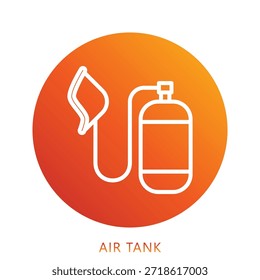 Ilustración Mini Del Icono Del Gradiente Del Tanque De Aire, Uso Para El Concepto Moderno, Impresión, Ui, Kit De La Ux, Web Y Desarrollo Del App. Vector Relacionado Con Bomberos, Rescate Y Más