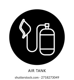 Air Tank Icon Button Mini-Illustration, für moderne Konzeption, Print, UI, UX-Kit, Web-und App-Entwicklung. Vektor verwandt mit Feuerwehrmann, Rettung und mehr